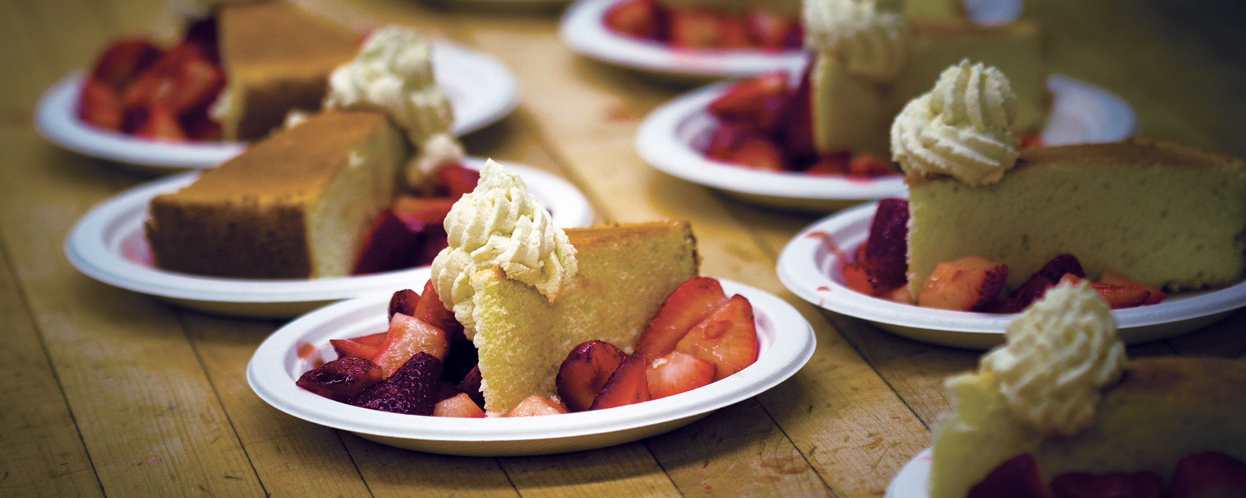 Cheese Cake with strawberries, prepared by students of Culinary Arts of Stafford Technical Center