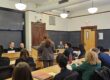a view of a courtroom with students playing all the roles